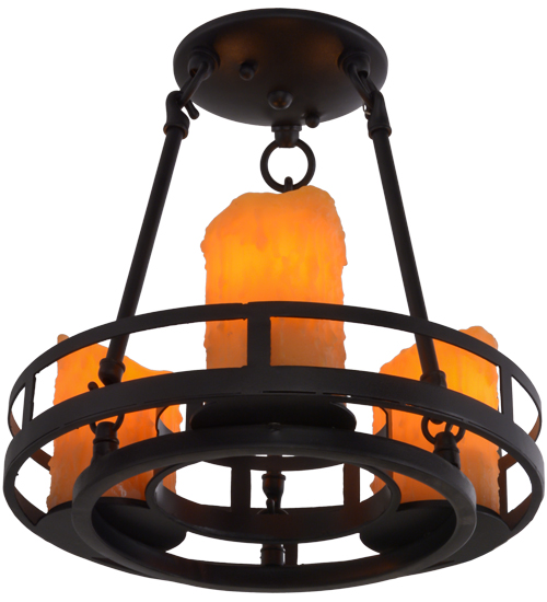 12 in. Barbury 3 Light Semi-Flushmount, Black