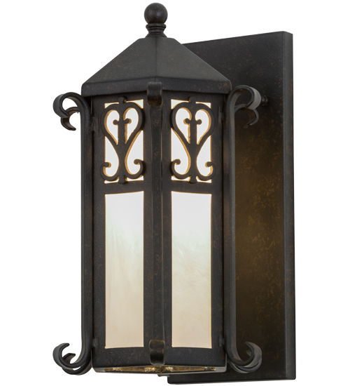 157936 9 in. Caprice Wall Sconce, Chestnut & Alabaster Acrylic