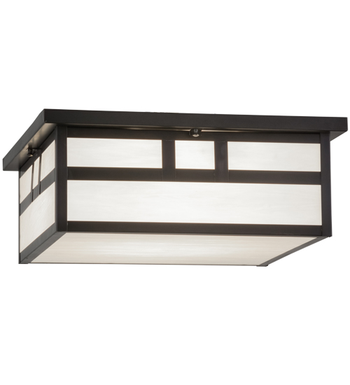 158340 22 in. Square Double Bar Mission Flushmount, Ca Craftsman