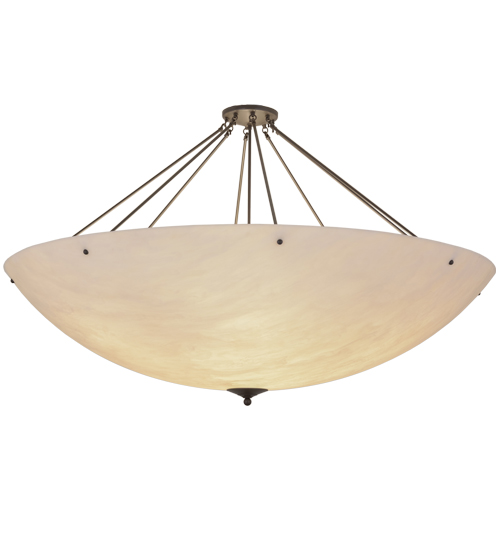 60 in. Madison Semi-Flushmount, White Faux Alabaster Timeless Bronze