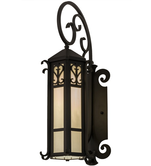 9 in. Caprice Wall Sconce, Wrought Iron - Victorian Lodge Art Glass