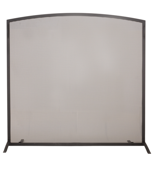 47.5 x 45.5 in. Prime Arched Fireplace Screen, Black Satin Wrought Iron