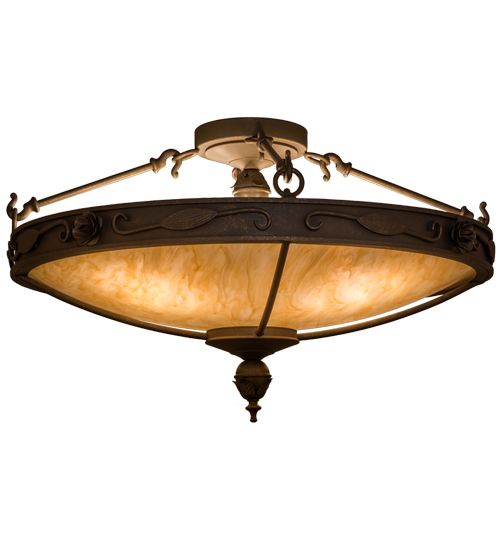 28 in. Arabesque Flushmount, Gilded Tobacco Least