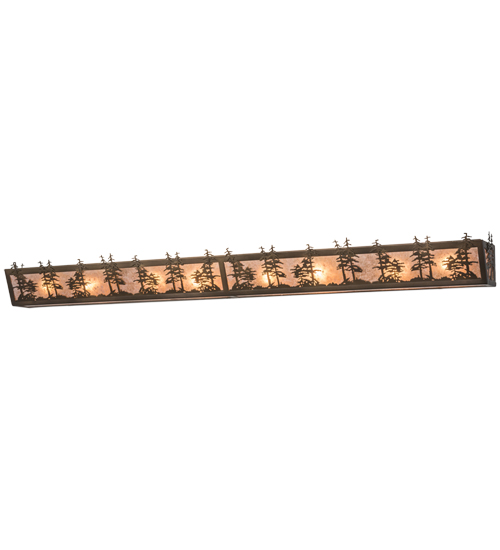 60 in. Tall Pines Vanity Light, Antique Copper & Silver Mica
