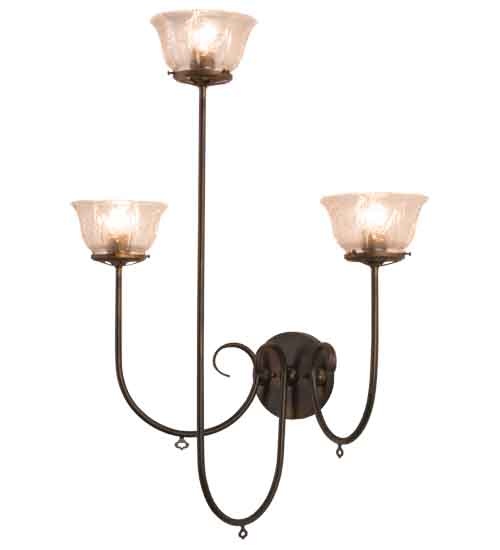 28 in. Perennial 3 Light Wall Sconce, Light Burnished Antique Copper
