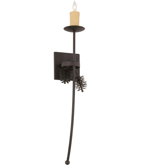 161021 6 in. Bechar Pine Cone Wall Sconce, Chestnut
