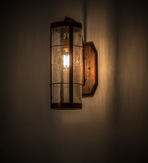 6 in. Villa Wall Sconce, Seedy Glass Vintage Copper