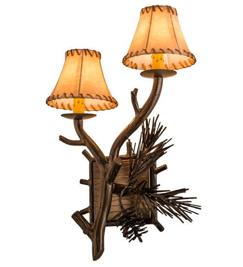 161368 12 in. Lone Pine 2 Light Left Wall Sconce, Antique Copper