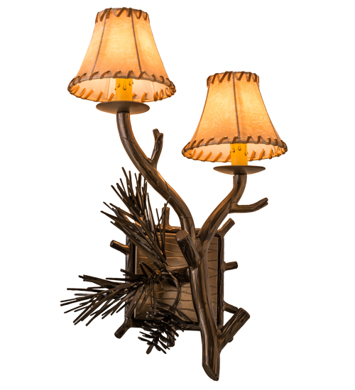 161370 12 in. Lone Pine 2 Light Right Wall Sconce, Antique Copper