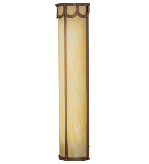 8 in. Carousel Wall Sconce, Antique Rust & Carmel Onyx Sb In