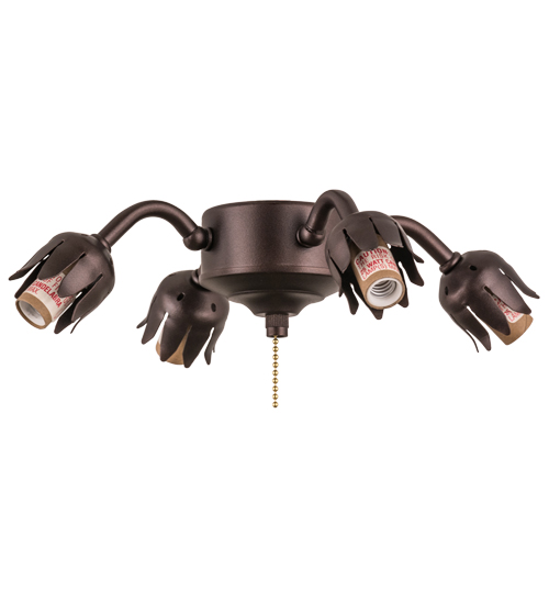 11.5 in. Mahogany Bronze 4 Light Fan Light Fixture - M & B