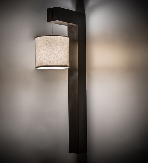 162608 12 in. Cilindro Hickory Wall Sconce, Armoire Hickory