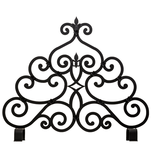 36 x 32 in. Fleur-De-Lis Fireplace Screen, Blackwash