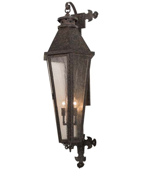162946 14 in. Millesime Lantern Wall Sconce, Coffee Bean On Brass Clear Seedy Glass