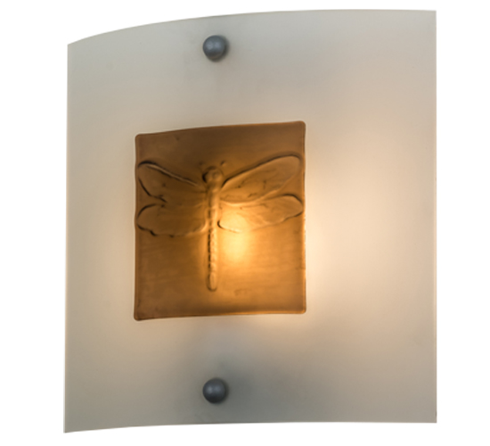 11 in. Metro Fusion Wings Wall Sconce, Clear & Bronze Bas Relief Dragonfly
