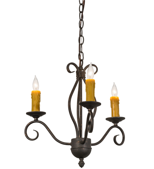 18 in. Sienna 3 Light Chandelier, Copper Rust