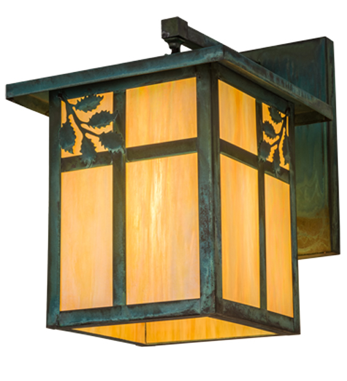 12 in. Hyde Park Sprig Hanging Wall Sconce, Bai Verd