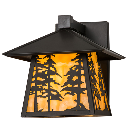 165573 8 in. Stillwater Tall Pines Hanging Wall Sconce, Beige Craftsman - Rustic Lodge