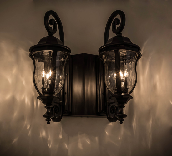 33 in. Monticello 2 Light Wall Sconce, Black