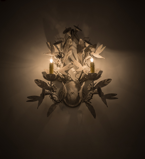 167975 20 in. Le Printemps 2 Light Wall Sconce, Tuscan Ivory
