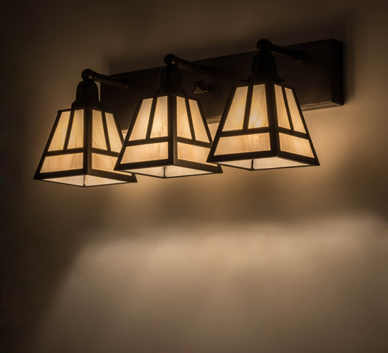 24 in. T Mission 3 Light Vanity Light, Craftsman