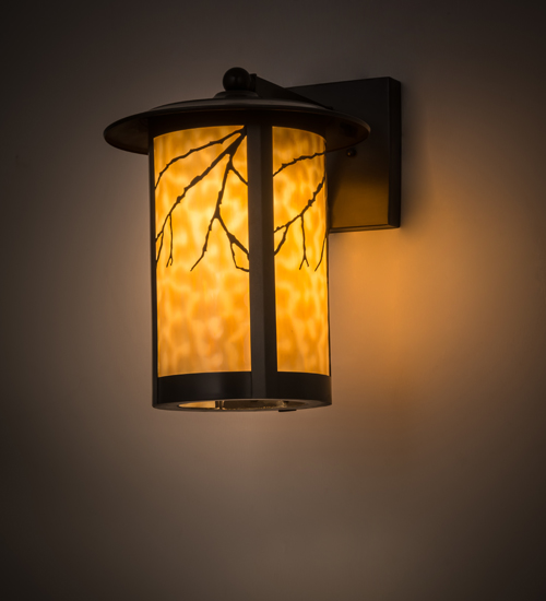 10 in. Fulton Branches Solid Mount Wall Sconce, Beige Craftsman Brown