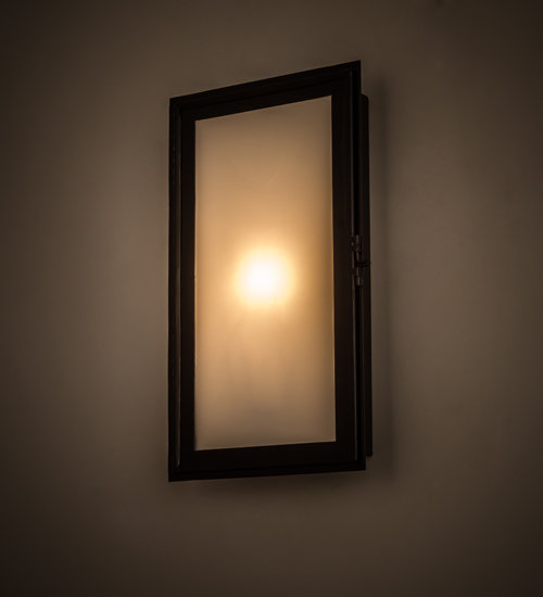169215 9.5 in. Ventana Wall Sconce, Black Chrome & White Flash