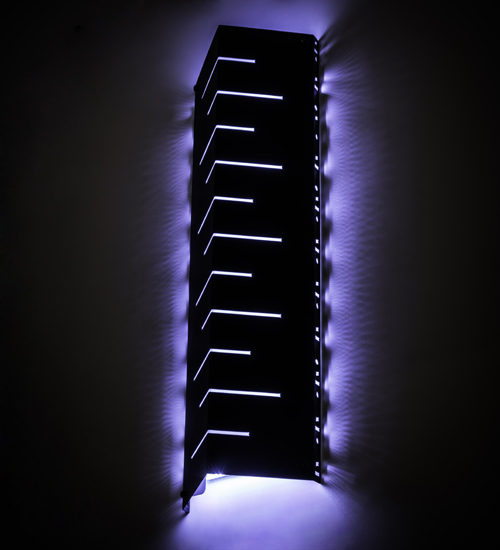12 in. Tortuga Luna LED Wall Sconce, 3Blk Black