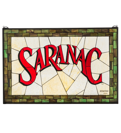 169602 32 x 21 in. Saranac Stained Glass Window