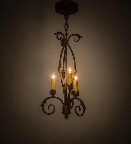 12 in. Alexandria 3 Light Chandelier, Cortez Gold