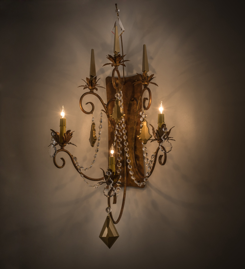 21 in. Minuet 3 Light Wall Sconce, Autumn Leaf