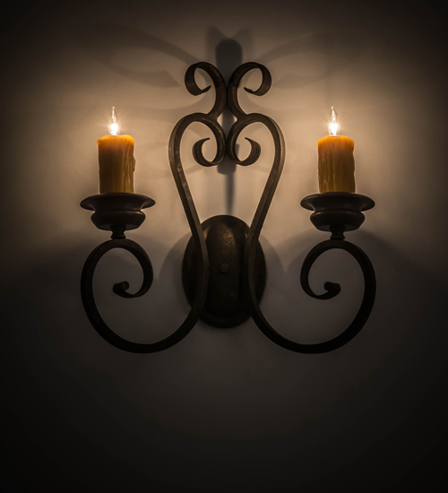 17 in. Fernando 2 Light Wall Sconce, Gilded Tobacco 261U
