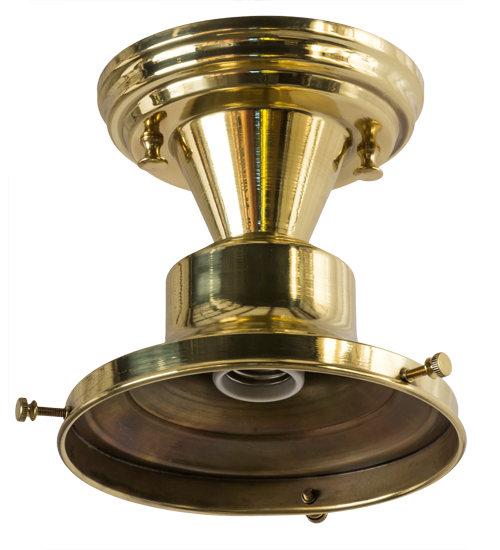 Picture of Meyda 172977 6 in. Revival Schoolhouse Flushmount Hardware, Polished Brass