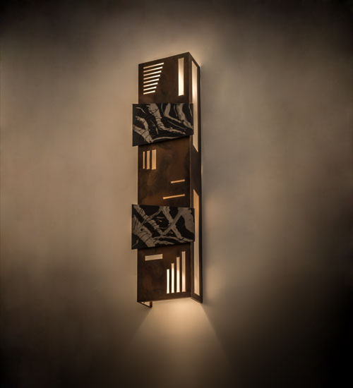 173206 12 in. Indigo Wall Sconce, Transparent Burnished Copper