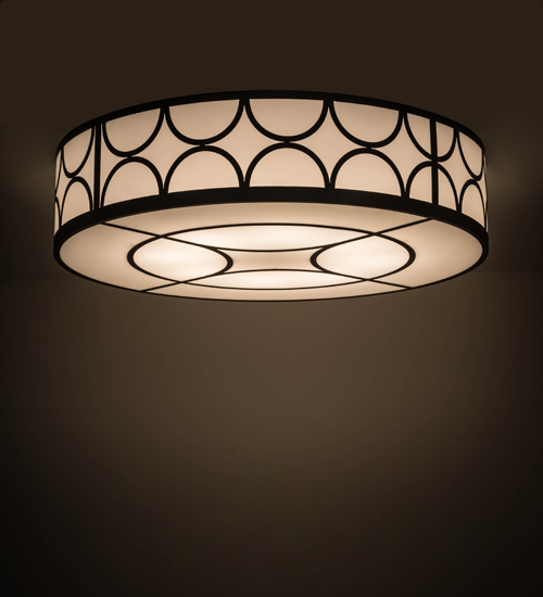 60 in. Revival Deco Cilindro Flushmount, Timeless Bronze & White Acrylic