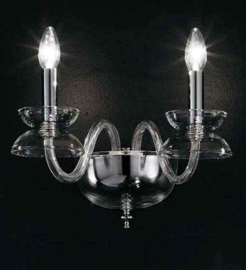 174420 13.5 in. Dali 2 Light Wall Sconce, Crystal & Chrome