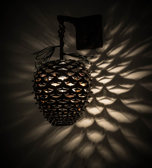 11 in. Stoneycreek Pinecone Hanging Wall Sconce, Greren Needles