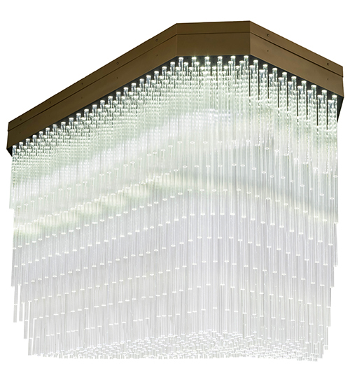 84 in. Havasu Flushmount, 3Btb Buttered Brass & N3Blktex Black Tex