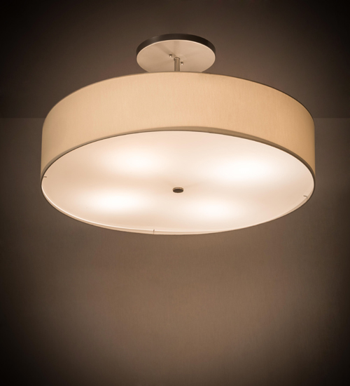177632 36 in. Cilindro Textrene Semi-Flushmount, Nickel