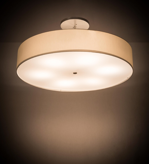 42 in. Cilindro Textrene Semi-Flushmount, Nickel