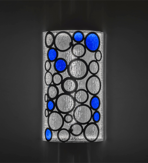 178167 12 in. Fizz Wall Sconce, Mirror Black