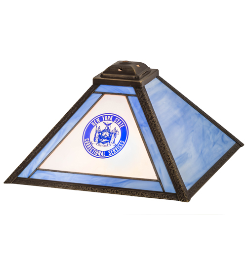 13 in. Square Personalized Corrections Shade, Craftsman Brown On Brass