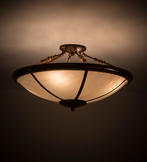 31 in. Commerce Semi-Flushmount, Vintage Copper Sierra Taupe Acrylic