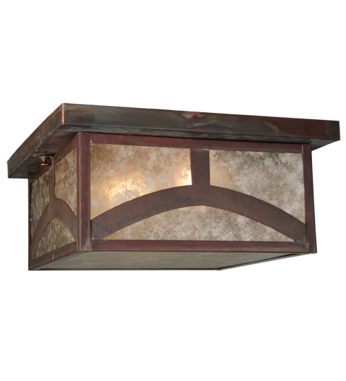 83099 14.25 in. Square Hyde Park Hill Top Flushmount, Silv Mica Vintage Copper