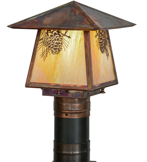 92520 8 in. Square Stillwater Winter Pine Post Mount, Bai Vintage Copper
