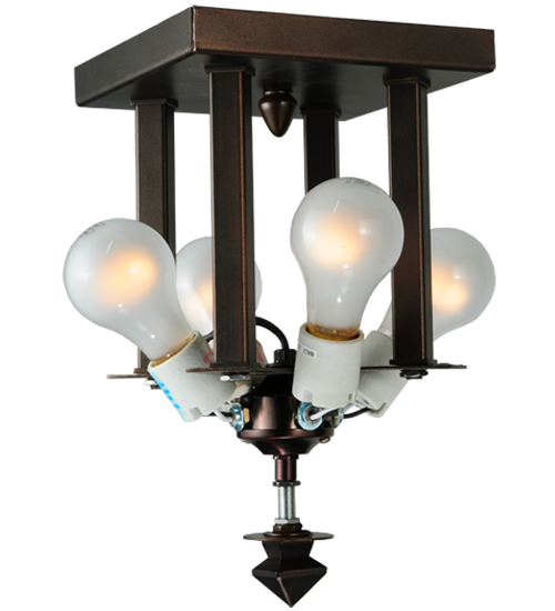Meyda Lighting 10 Inch 4 Light Flush Mount - 99015 - Craftsman-Mission