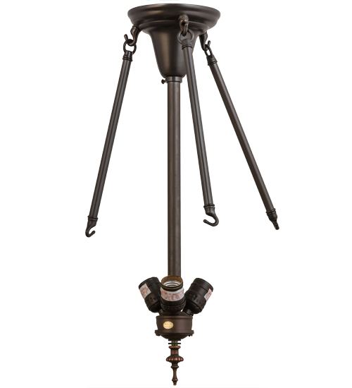 22 x 17 in. Semi Flush with Rods, Craftsman Brown