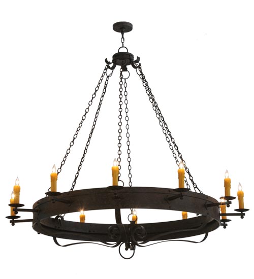 115557 72 in. Parnella 12 Light Chandelier, Coffee Bean - Lodge Gothic