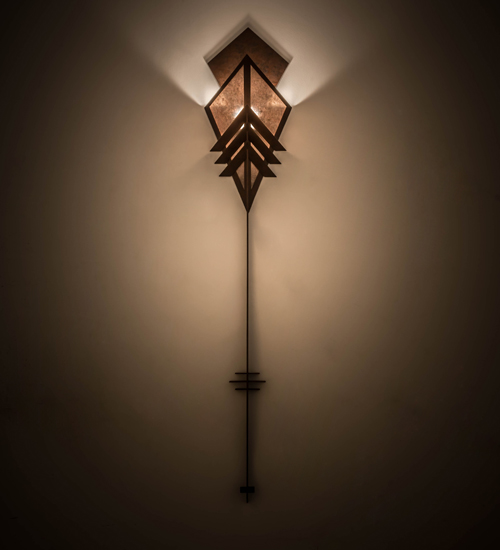 116486 16 in. Zaira Wall Sconce, Rusty Nail & Silver Mica