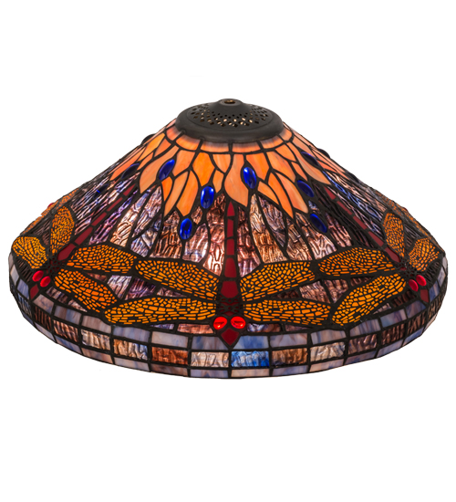 118711 17 in. Tiffany Hanginghead Dragonfly Cone Shade